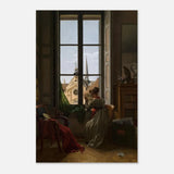 Interior with Young Woman Tracing a Flower – Artwork by Louise Adéone Drölling | Wall art print - Aluminum Print - 30x45 cm / 12x18″ - 