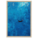 Into the Deep: The Serenity of Blue | Abstract Art wall art print | Figurative Minimalism - Framed Canvas - 50x75 cm / 20x30″ - Wood frame