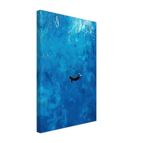 Into the Deep: The Serenity of Blue | Abstract Art wall art print | Figurative Minimalism - Canvas - 30x45 cm / 12x18″ - 