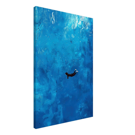 Into the Deep: The Serenity of Blue | Abstract Art wall art print | Figurative Minimalism - Canvas - 50x75 cm / 20x30″ - 