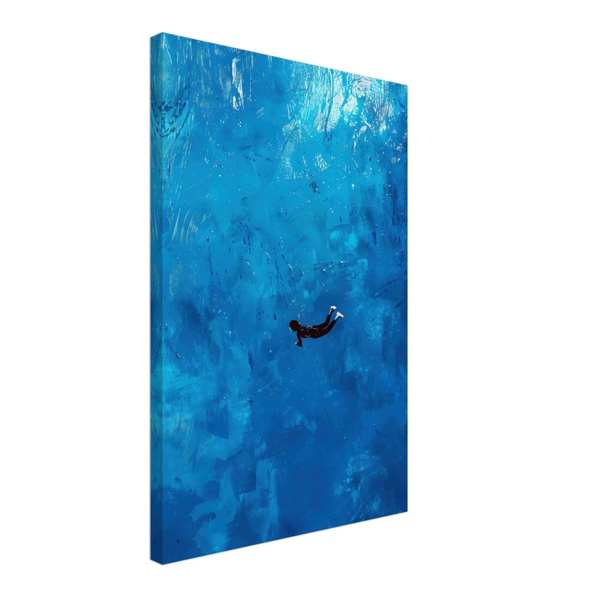 Into the Deep: The Serenity of Blue | Abstract Art wall art print | Figurative Minimalism - Canvas - 40x60 cm / 16x24″ - 
