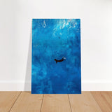 Into the Deep: The Serenity of Blue | Abstract Art wall art print | Figurative Minimalism - Brushed Aluminum Print - 30x45 cm / 12x18″ - 