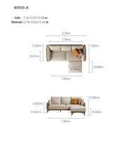 Italian 3 - seater Minimalist Style Sofa - Blue - 