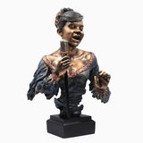 Jazz Musician Resin Sculptures – Cold Cast Copper Artwork for Home & Office Décor - Blue lead singer - 
