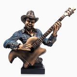 Jazz Musician Resin Sculptures – Cold Cast Copper Artwork for Home & Office Décor - Blow the horn - 