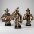 Jazz Musician Resin Sculptures – Cold Cast Copper Artwork for Home & Office Décor - Blow the horn - 