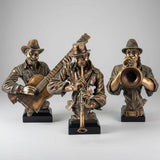 Jazz Musician Resin Sculptures – Cold Cast Copper Artwork for Home & Office Décor - Blow the horn - 