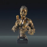 Jazz Musician Resin Sculptures – Cold Cast Copper Artwork for Home & Office Décor - Lead singer - 