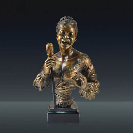 Jazz Musician Resin Sculptures – Cold Cast Copper Artwork for Home & Office Décor - Lead singer - 