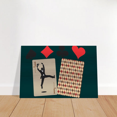 Jester's Dance | Vintage Joker Card | Pop Art Wall art print - Brushed Aluminum Print - 30x45 cm / 12x18″ - 