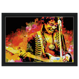 Jimi Hendrix | A Tribute to the Legend of Rock - 30x45 cm / 12x18″ - Framed Canvas - Black frame