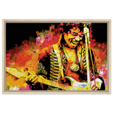 Jimi Hendrix | A Tribute to the Legend of Rock - 50x75 cm / 20x30″ - Framed Canvas - Wood frame