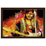 Jimi Hendrix | A Tribute to the Legend of Rock - 40x60 cm / 16x24″ - Framed Canvas - Dark wood frame