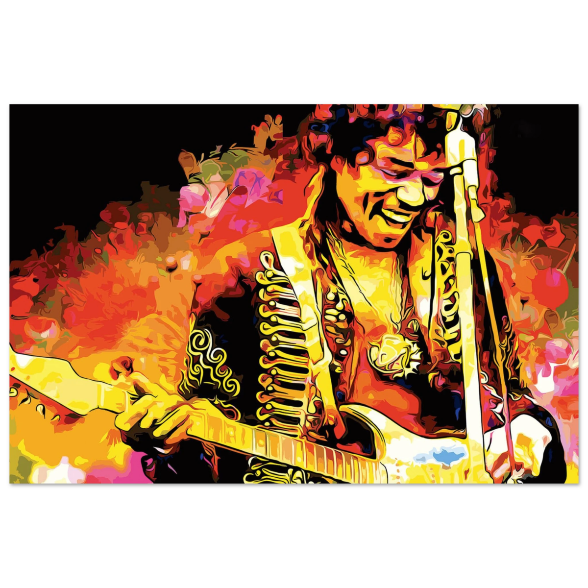 Jimi Hendrix | A Tribute to the Legend of Rock - 30x45 cm / 12x18″ - Aluminum Print - 