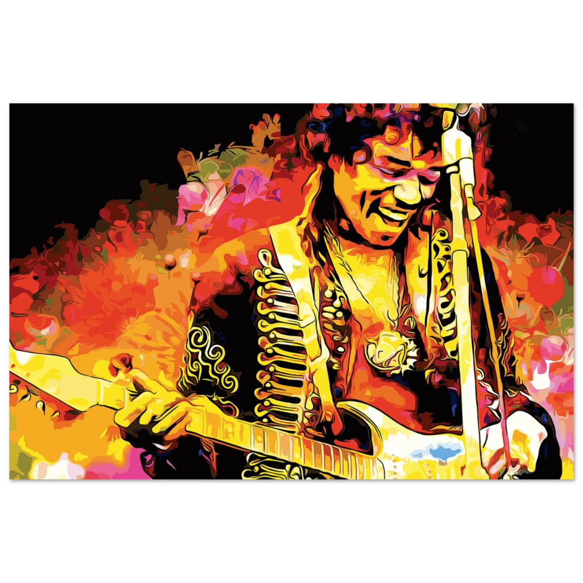 Jimi Hendrix | A Tribute to the Legend of Rock - 40x60 cm / 16x24″ - Aluminum Print - 