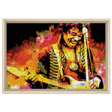 Jimi Hendrix | A Tribute to the Legend of Rock - 40x60 cm / 16x24″ - Framed Canvas - Wood frame