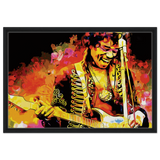 Jimi Hendrix | A Tribute to the Legend of Rock - 50x75 cm / 20x30″ - Framed Canvas - Black frame