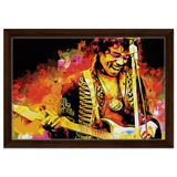 Jimi Hendrix | A Tribute to the Legend of Rock - 30x45 cm / 12x18″ - Framed Canvas - Dark wood frame