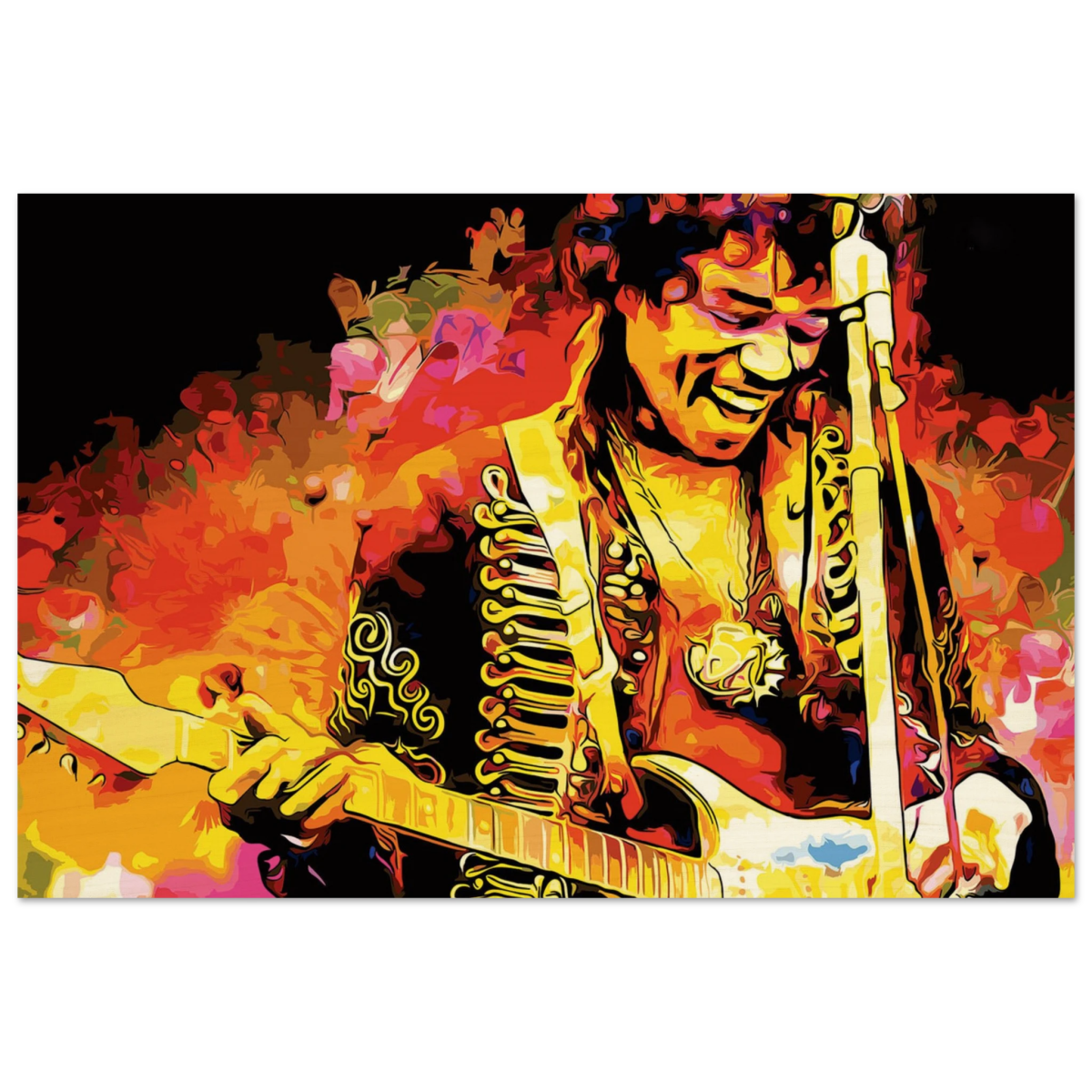 Jimi Hendrix | A Tribute to the Legend of Rock - 40x60 cm / 16x24″ - Wood Prints - 