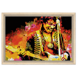 Jimi Hendrix | A Tribute to the Legend of Rock - 30x45 cm / 12x18″ - Framed Canvas - Wood frame