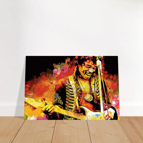 Jimi Hendrix | A Tribute to the Legend of Rock - 60x90 cm / 24x36″ - Brushed Aluminum Print - 