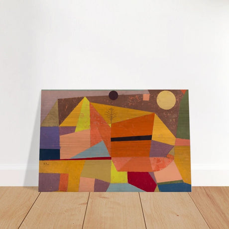 Joyful Mountain by Paul Klee - Brushed Aluminum Print - 60x90 cm / 24x36″ - 