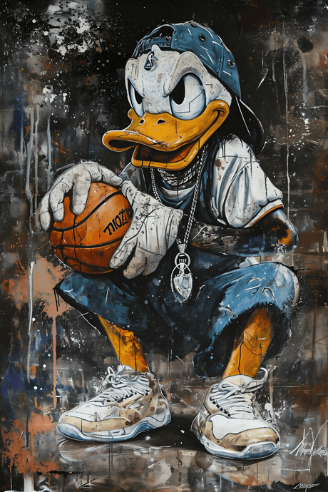 Kids Bedroom Bliss | Snoopy , Mickey Mouse, Donald Duck Digital Pop art | 3 Design Options - 30x45 cm / 12x18″ - Donald Duck - Acrylic Print