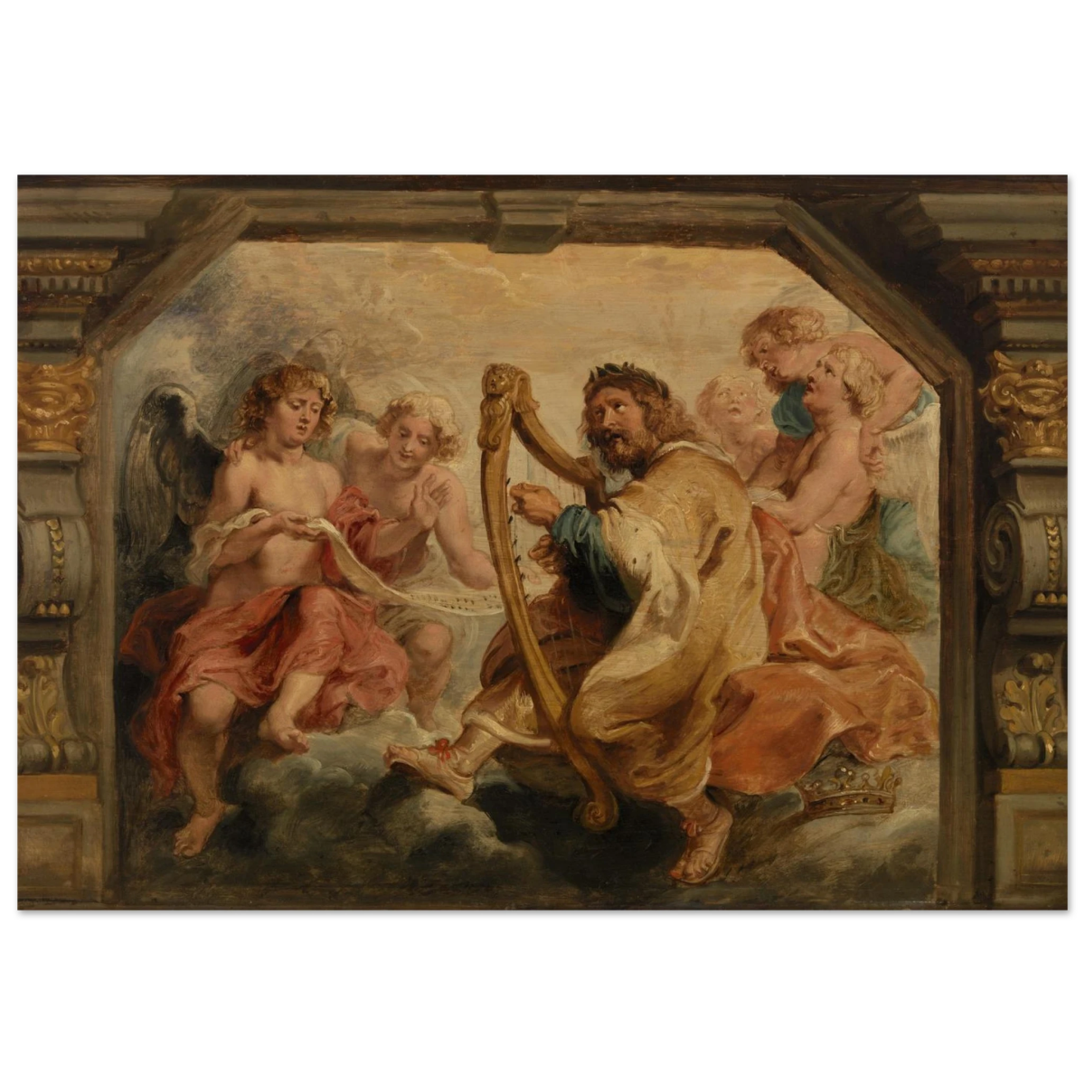 King David Playing the Harp – Peter Paul Rubens Wall Art Print - Fine Art Poster - 70x100 cm / 28x40″ - 