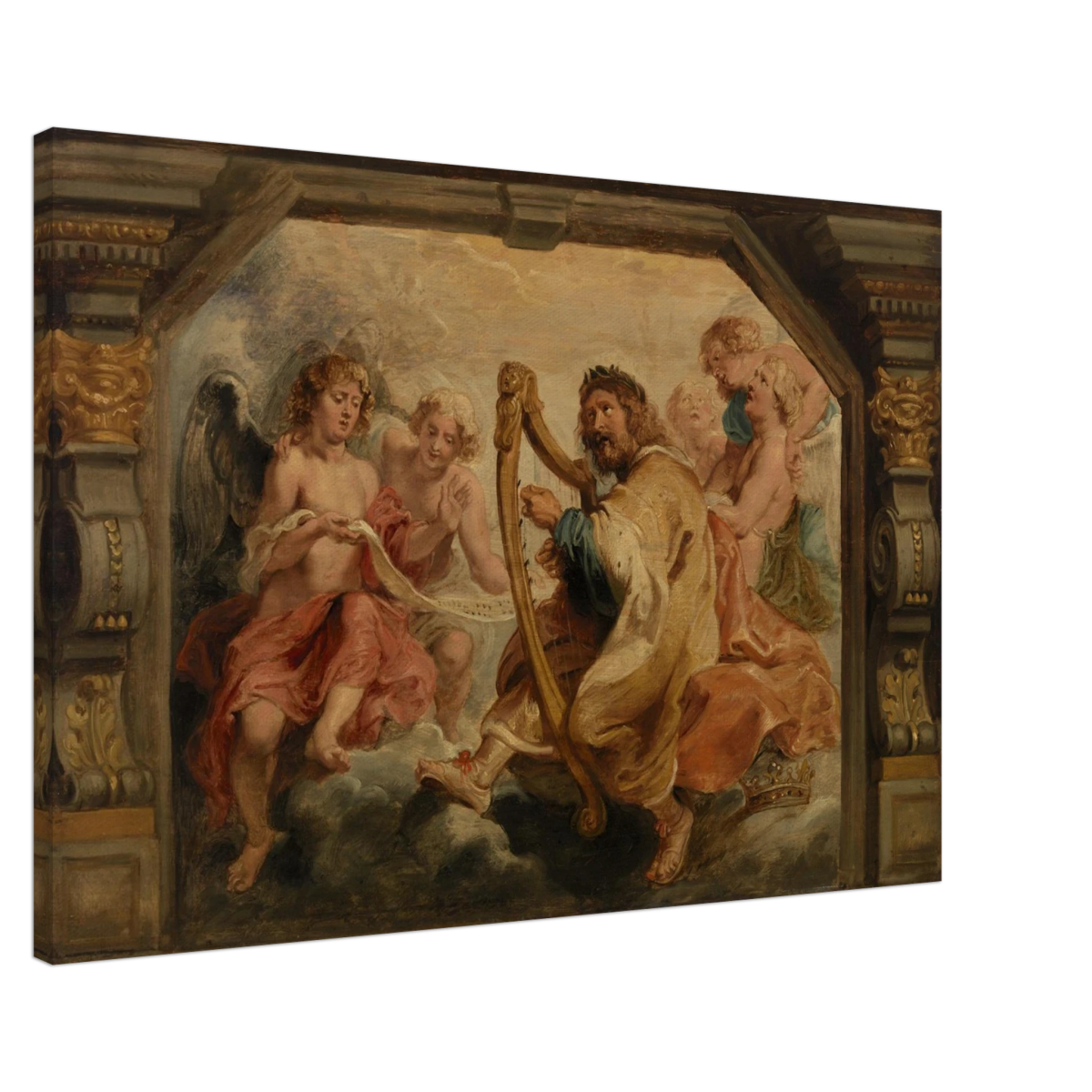 King David Playing the Harp – Peter Paul Rubens Wall Art Print - Canvas - 60x90 cm / 24x36″ - 
