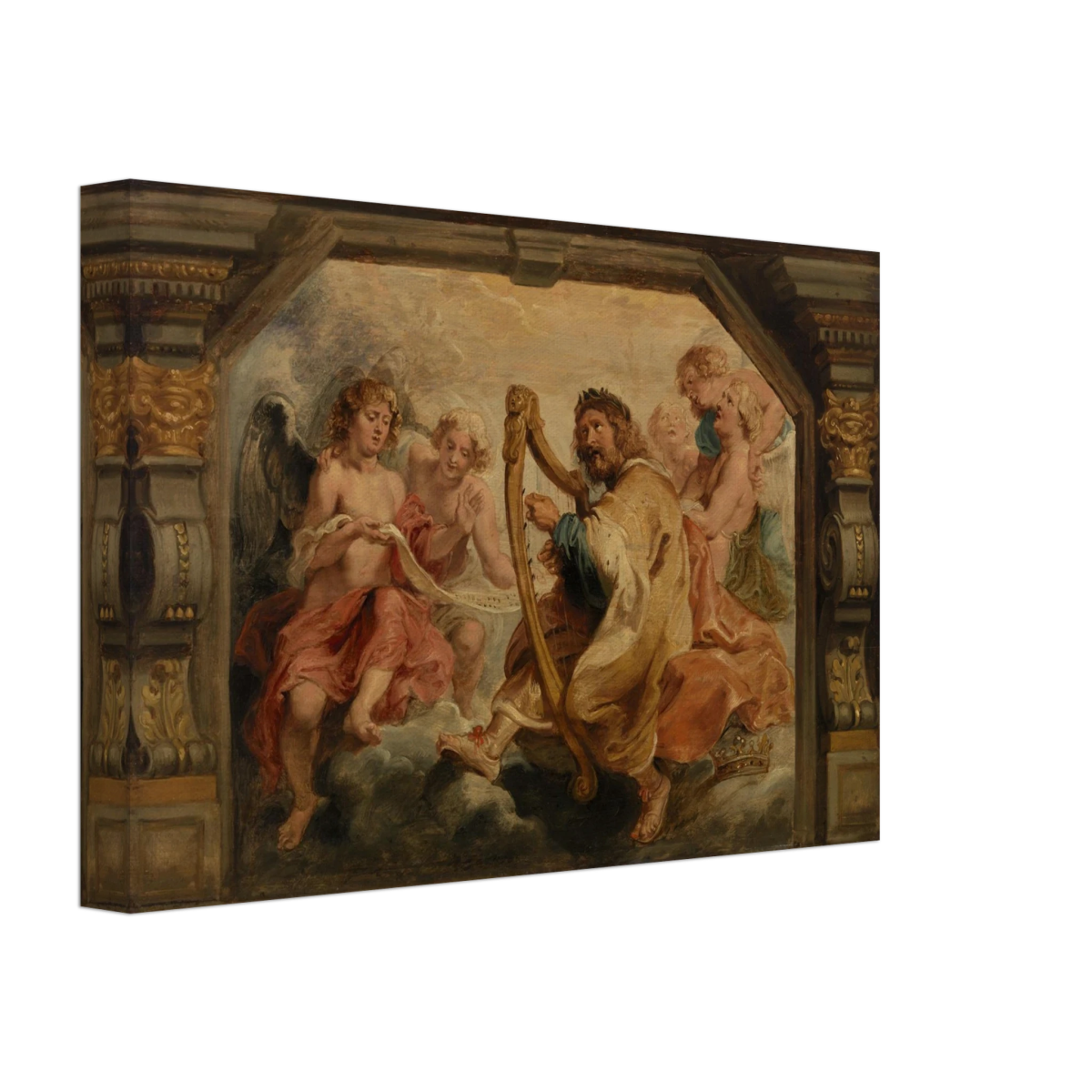 King David Playing the Harp – Peter Paul Rubens Wall Art Print - Canvas - 20x30 cm / 8x12″ - 