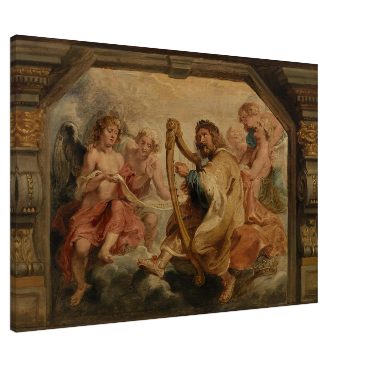King David Playing the Harp – Peter Paul Rubens Wall Art Print - Canvas - 70x100 cm / 28x40″ - 