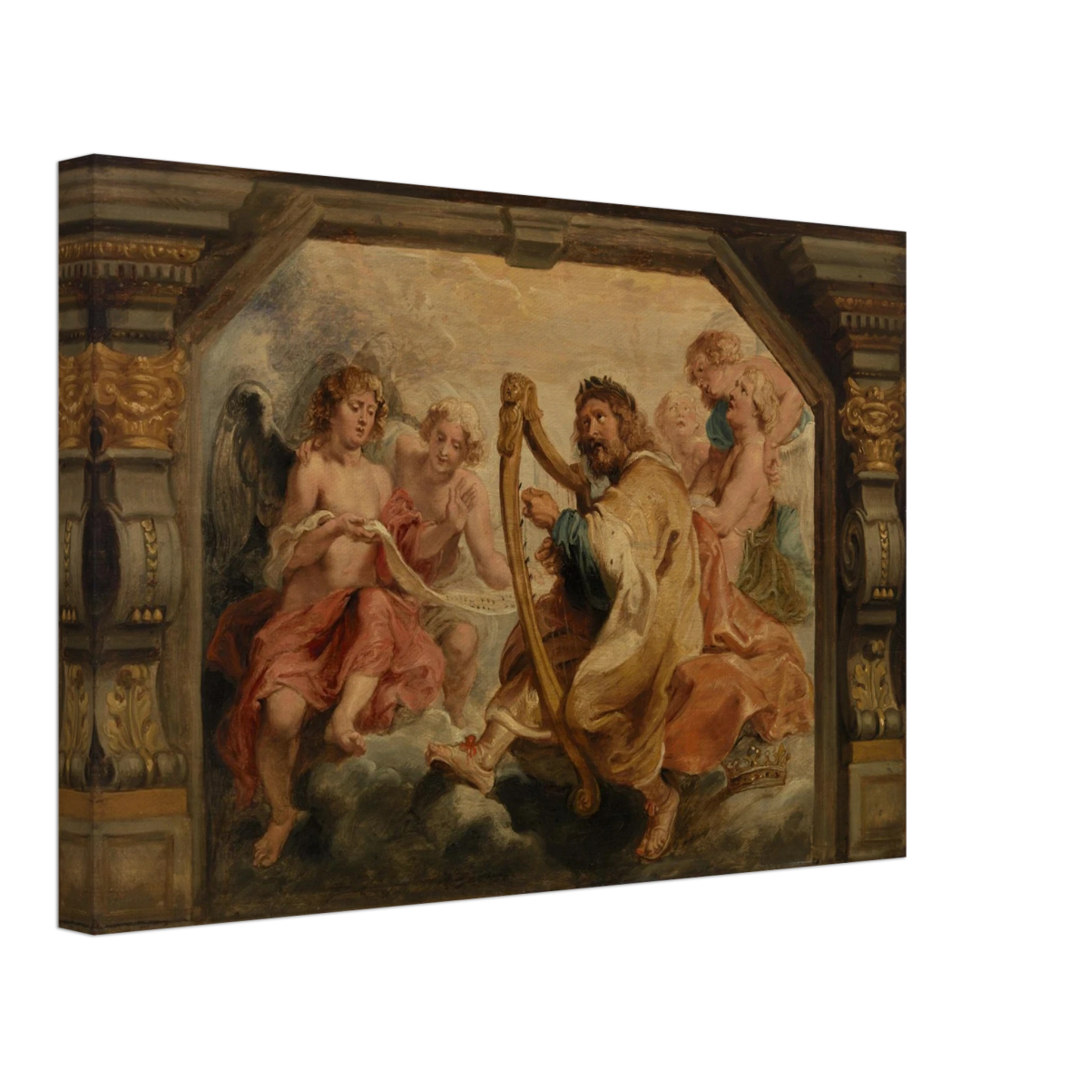 King David Playing the Harp – Peter Paul Rubens Wall Art Print - Canvas - 30x45 cm / 12x18″ - 