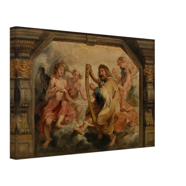 King David Playing the Harp – Peter Paul Rubens Wall Art Print - Canvas - 30x45 cm / 12x18″ - 