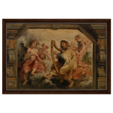 King David Playing the Harp – Peter Paul Rubens Wall Art Print - Framed Canvas - 40x60 cm / 16x24″ - Dark wood frame