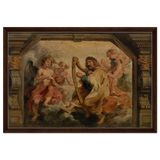 King David Playing the Harp – Peter Paul Rubens Wall Art Print - Framed Canvas - 50x75 cm / 20x30″ - Dark wood frame