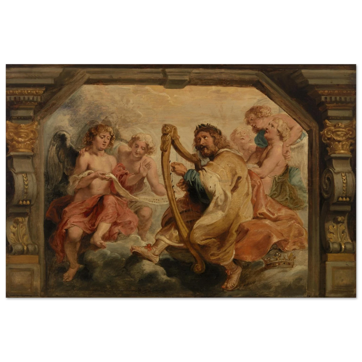 King David Playing the Harp – Peter Paul Rubens Wall Art Print - Fine Art Poster - 30x45 cm / 12x18″ - 