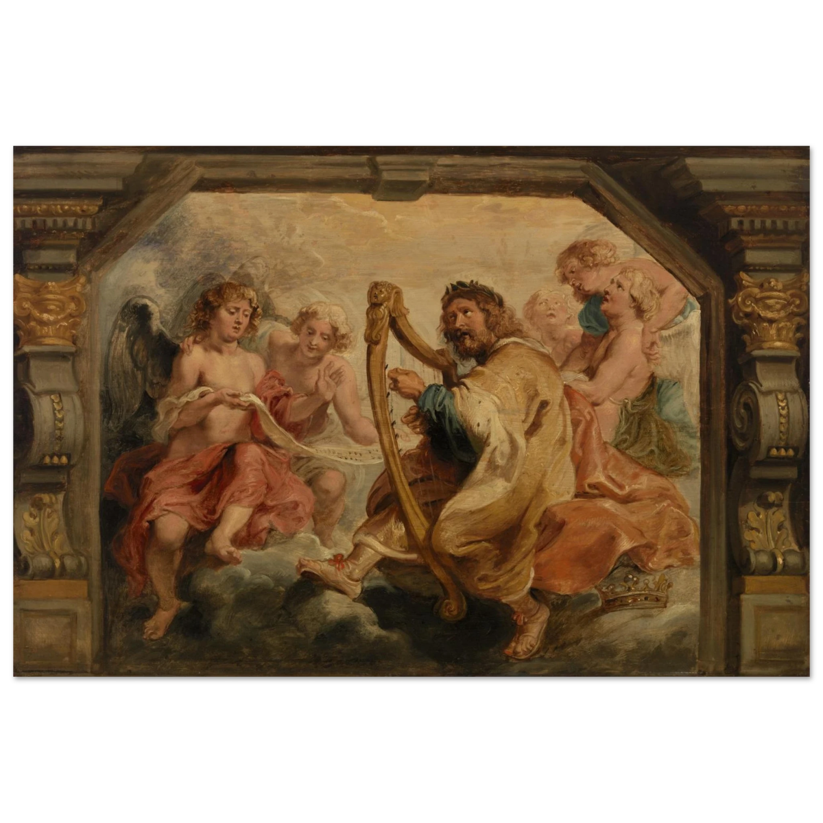 King David Playing the Harp – Peter Paul Rubens Wall Art Print - Fine Art Poster - 40x60 cm / 16x24″ - 