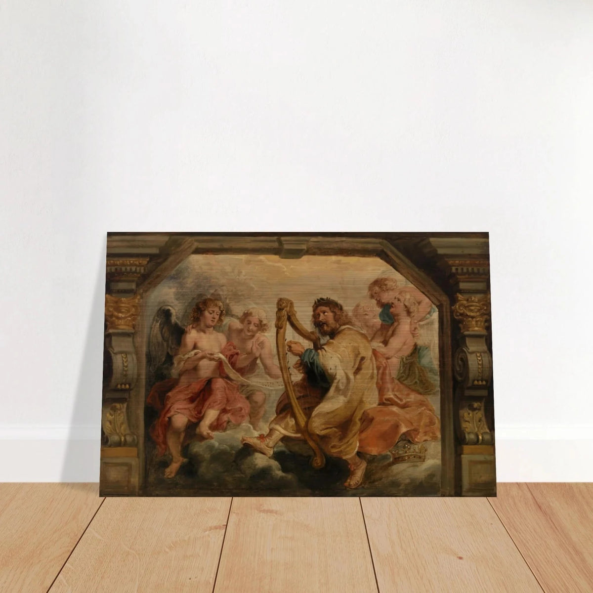King David Playing the Harp – Peter Paul Rubens Wall Art Print - Brushed Aluminum Print - 20x30 cm / 8x12″ - 