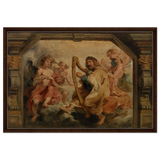 King David Playing the Harp – Peter Paul Rubens Wall Art Print - Framed Canvas - 60x90 cm / 24x36″ - Dark wood frame