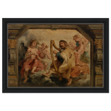King David Playing the Harp – Peter Paul Rubens Wall Art Print - Framed Canvas - 30x45 cm / 12x18″ - Black frame