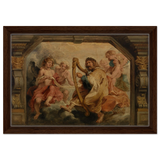 King David Playing the Harp – Peter Paul Rubens Wall Art Print - Framed Canvas - 30x45 cm / 12x18″ - Dark wood frame