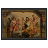 King David Playing the Harp – Peter Paul Rubens Wall Art Print - Framed Canvas - 50x75 cm / 20x30″ - Black frame