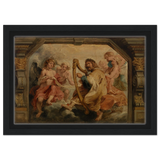 King David Playing the Harp – Peter Paul Rubens Wall Art Print - Framed Canvas - 20x30 cm / 8x12″ - Black frame