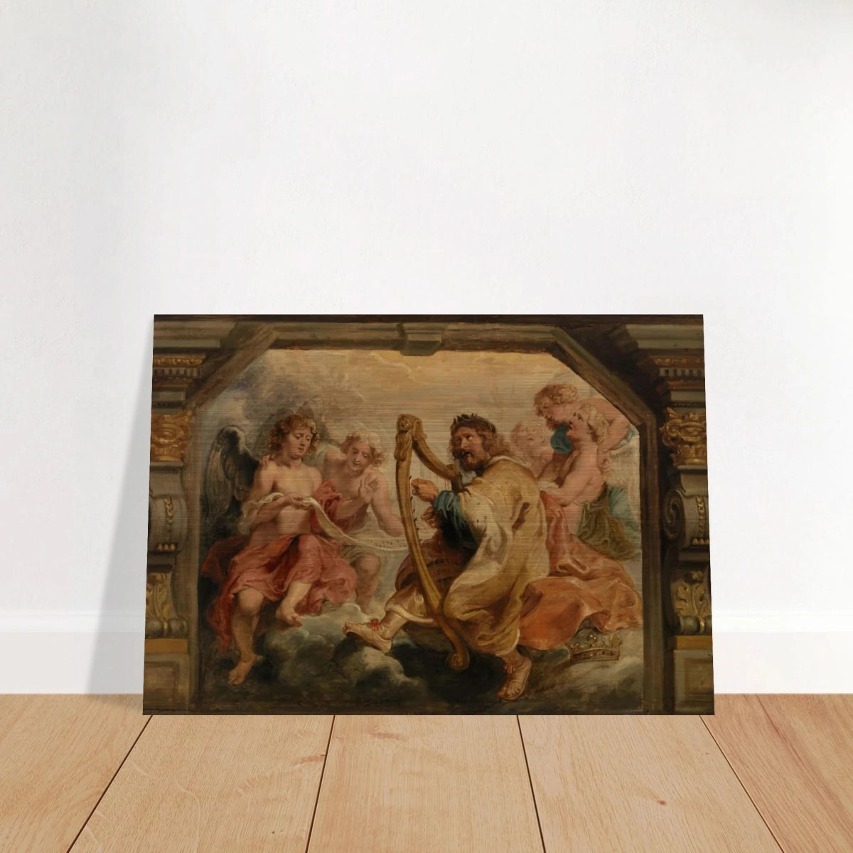 King David Playing the Harp – Peter Paul Rubens Wall Art Print - Brushed Aluminum Print - 70x100 cm / 28x40″ - 