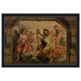 King David Playing the Harp – Peter Paul Rubens Wall Art Print - Framed Canvas - 40x60 cm / 16x24″ - Black frame