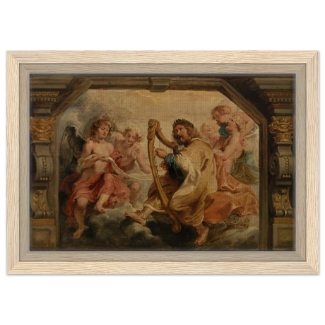 King David Playing the Harp – Peter Paul Rubens Wall Art Print - Framed Canvas - 20x30 cm / 8x12″ - Wood frame