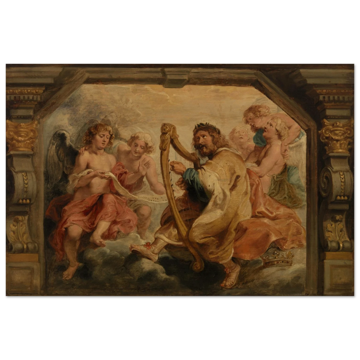 King David Playing the Harp – Peter Paul Rubens Wall Art Print - Wood Prints - 60x90 cm / 24x36″ - 