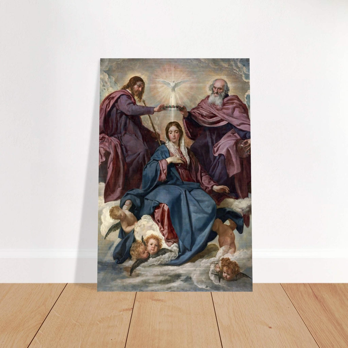 La Coronación De La Virgen (C.1635) - Brushed Aluminum Print - 40x60 cm / 16x24″