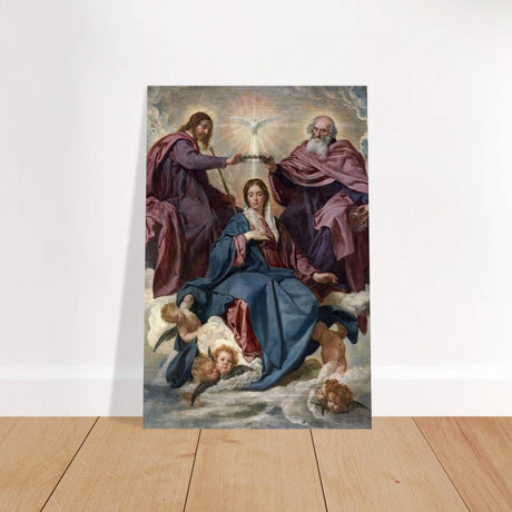 La Coronación De La Virgen (C.1635) - Brushed Aluminum Print - 30x45 cm / 12x18″