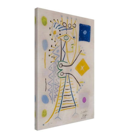 La Femme Aux des (Jacqueline) (blue), c. 1958 by Pablo Picasso | Cubism wall art print - Canvas - 40x60 cm / 16x24″ - 
